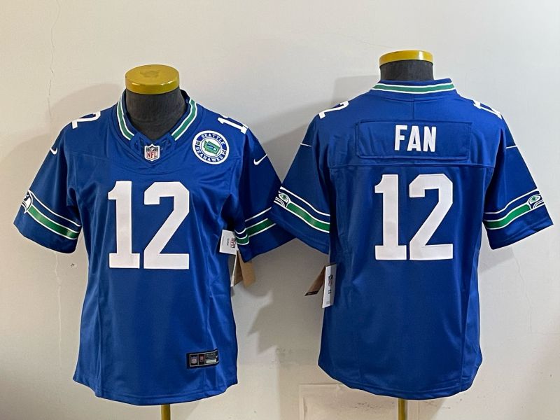 Youth 2026 Seattle Seahawks #12 Fan Blue 3th generations Nike Limited NFL Jersey style 003->youth nfl jersey->Youth Jersey